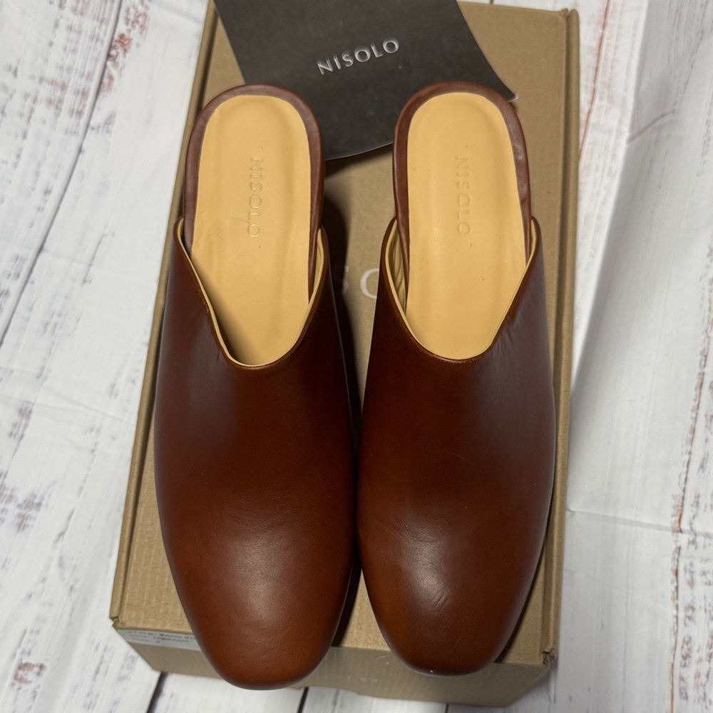 Nisolo Brown Leather Mules